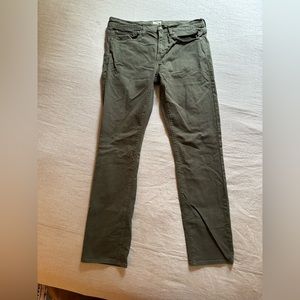 J. Crew Men’s Green Denim Jeans Slim Stretch 31 32